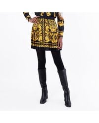 Versace - Barocco Print High-Waisted Silk Skirt, Brand Size 40 Us - Lyst