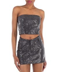 ROTATE BIRGER CHRISTENSEN - Ladies Sequin-Embellished Strapless Crop Top - Lyst