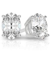 Tresorra - 14K Oval Cut Earth Mined Diamond Stud Earrings - Lyst