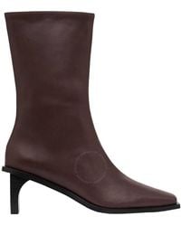 St. Agni - Block Heel Leather Border Boots, Brand Size 38 - Lyst