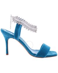 Manolo Blahnik - Parinasan Crystal Strap Sandals, Brand Size 36 Us - Lyst