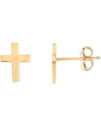 Tresorra - 14K Cross Stud Earrings - Lyst