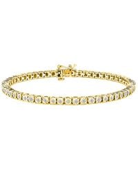 Haus of Brilliance - 10K Plated .925 Sterling 1.0 Cttw Miracle-Set Diamond Round Faceted Bezel Tennis Bracelet (I-J Color, I3 Clarity) - Lyst