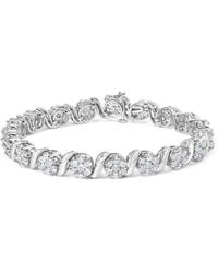 Haus of Brilliance - 14K 7 3/8 Cttw Round Brilliant Diamond Floral Cluster And S Link Bracelet (H-I Color, Si2-I1 Clarity) - Lyst