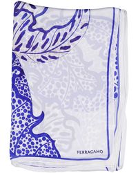 Ferragamo - Foliage Print Silk Scarf - Lyst