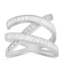 Kylie Harper - Sterling Baguette-Cut Cz Highway Statement Ring - Lyst