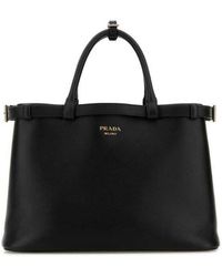 Prada - Leather Medium Buckle Handbag - Lyst