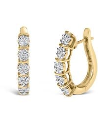 Haus of Brilliance - 14K 1/2 Cttw Diamond Cluster Hoop Earrings (H-I Color, Si2-I1 Clarity) - Lyst