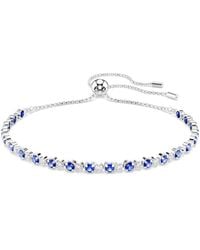 Swarovski - Matrix Rhodium Plated Crystal Tennis Bracelet - Lyst