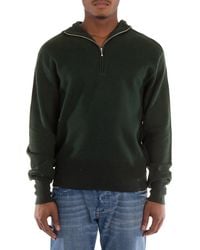 Burberry - Wool Half-Zip Hoodie - Lyst