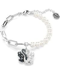 Swarovski - Swan Crystal Pearl Bracelet - Lyst