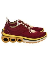 Ferragamo - Nima Knit Gancini Low-Top Sneakers - Lyst