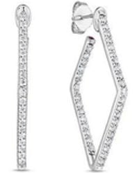 Roberto Coin - Perfect Diamond Hoops Collection White Gold Diamonds Earrings - Lyst