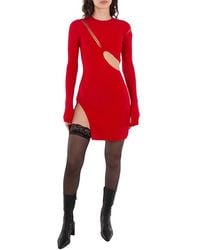 The Attico - Cut-Out Detail Long Sleeve Mini Dress - Lyst