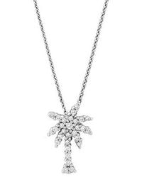Roberto Coin - 18k White Gold Tiny Treasures Diamond Palm Tree Pendant - Lyst