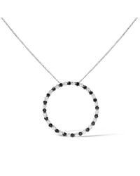 Haus of Brilliance - 925 Sterling 2.0 Cttw Alternating And Diamond Open Hoop Circle Pendant Necklace - Lyst
