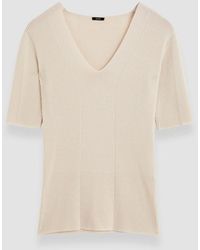 JOSEPH - Fine Merino Rib V Neck Top - Lyst