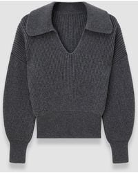 JOSEPH - Light Cardigan Stitch Open Neck Jumper - Lyst