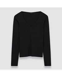 JOSEPH - Silk Stretch V Neck Top - Lyst