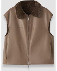 JOSEPH - Nico Reversible Textured Shearling Gilet - Lyst