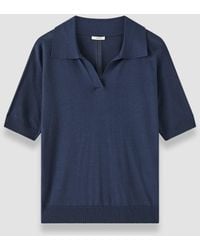 JOSEPH - Niata Superfine Silk Polo Top - Lyst
