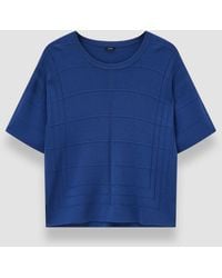 JOSEPH - Viscose Grid Knit T-Shirt - Lyst