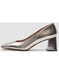 JOSEPH - Heeled Metallic Leather Shoes - Lyst