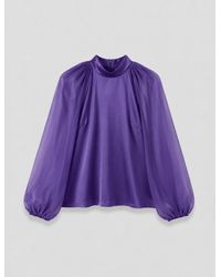 JOSEPH - Cave Double Satin Blouse - Lyst