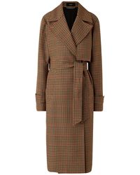 JOSEPH Chasa Tweed Check Coat - Brown