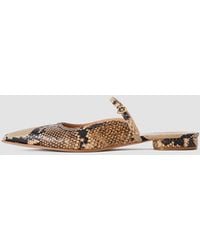JOSEPH - Parisa Snake Print Leather Ballerinas - Lyst