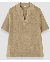 JOSEPH - Rian Open Cotton Knit Polo Top - Lyst