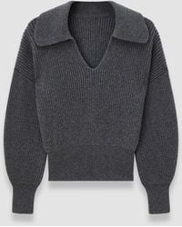 JOSEPH - Light Cardigan Stitch Open Neck Jumper - Lyst