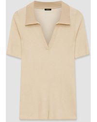 JOSEPH - Plated Knit Polo Top - Lyst