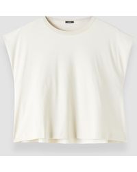 JOSEPH - Cotton Poplin Jersey Round Neck T-Shirt - Lyst