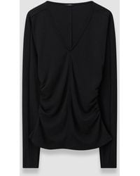 JOSEPH - Wool Jersey V Neck Top - Lyst