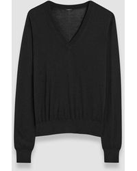 JOSEPH - Pull col V en mélange de soie et coton ultra fin - Lyst