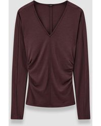 JOSEPH - Wool Jersey V Neck Top - Lyst