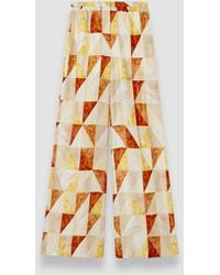 JOSEPH - Thoresby Marble Print Silk Trousers - Lyst