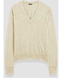JOSEPH - Pull col V en mélange de soie et coton ultra fin - Lyst
