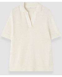 JOSEPH - Rian Open Cotton Knit Polo Top - Lyst