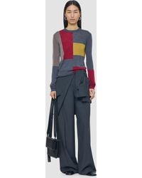 JOSEPH - Overlay Cashair Round Neck Jumper - Lyst