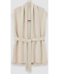 JOSEPH - Cardigan Sans Manches Ceinturé En Cachemire Brossé - Lyst