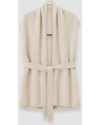 JOSEPH - Cardigan Sans Manches Ceinturé En Cachemire Brossé - Lyst