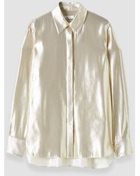 JOSEPH - Capri Lamé Silk Blouse - Lyst