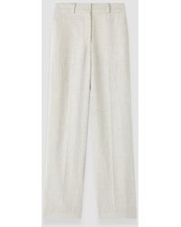 JOSEPH - Arven Textured Cotton Linen Trousers - Lyst
