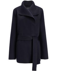 JOSEPH Manteau court Lima en double cachemeire - Bleu