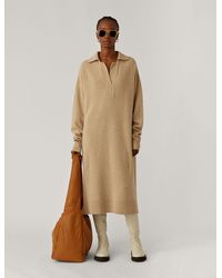 JOSEPH Robe polo O'Size en tricot - Neutre