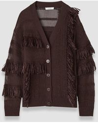 JOSEPH - Cardigan Musa En Coton À Franges Raphia - Lyst