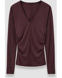 JOSEPH - Wool Jersey V Neck Top - Lyst