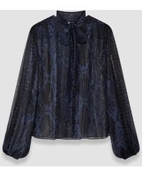 JOSEPH - Sally Snake Lurex Chiffon Blouse - Lyst